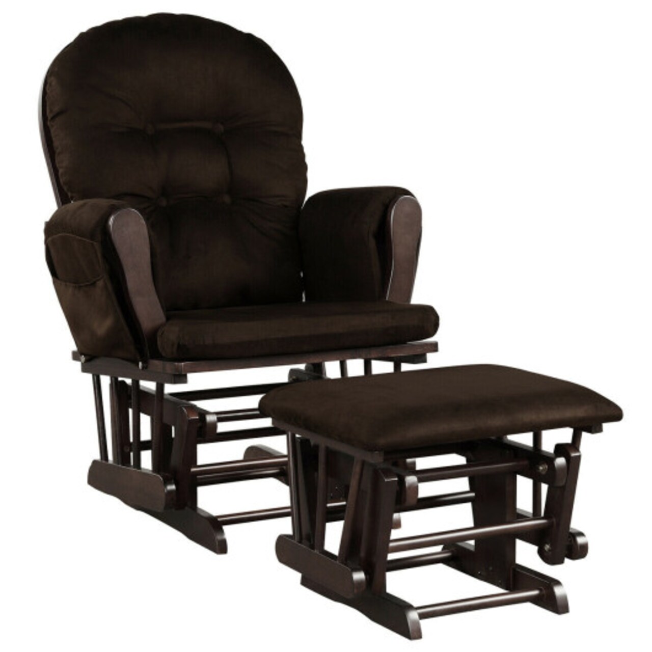 Nursery Rocking Glider Chair with Ottoman for Feeding and Soothing